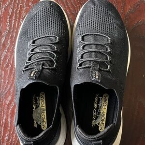 Skechers Women’s Black Knit Slip On, No Bending, Sneakers